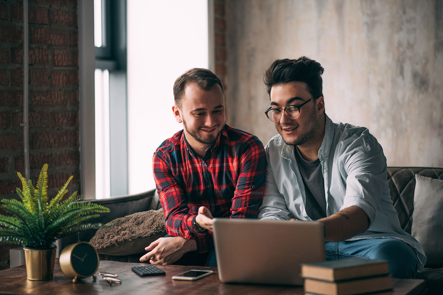 couple watching laptop