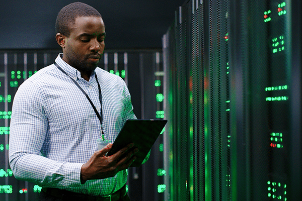 data base administrator in server room