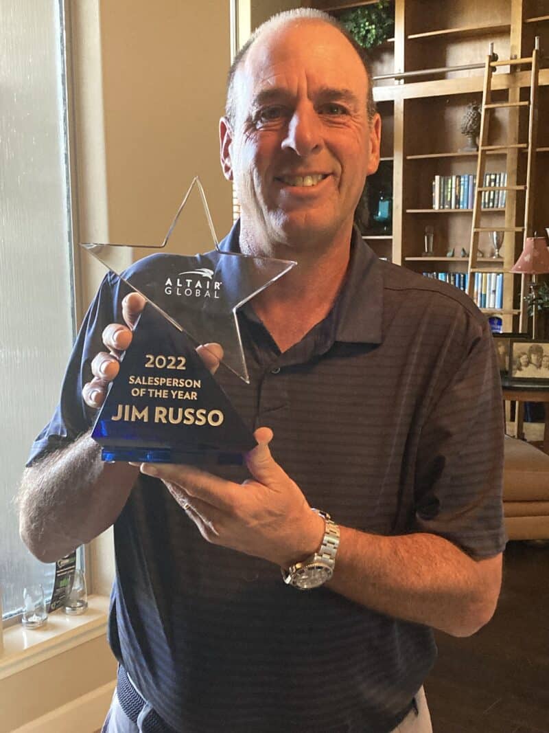 Jim Russo received Altair Global Salesperson of the Year Award for 2022