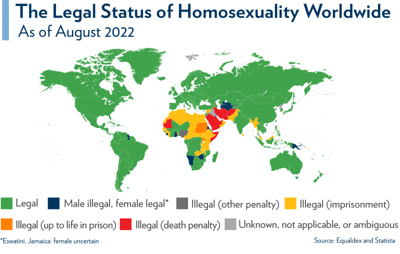 Legal Status of LGBTQIA+ Rights and Interracial Marriage Rights Across the World
