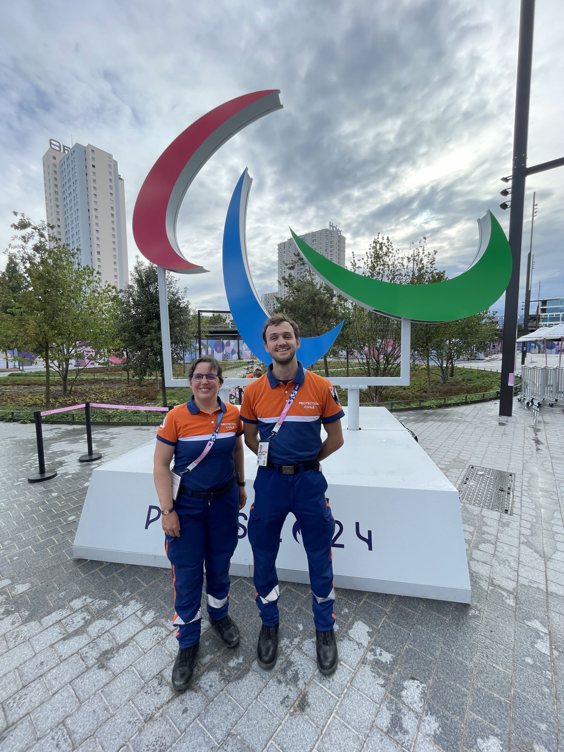 Clotilde, Altair Global team member in Paris, France, volunteering at the Olympics through Altair's Corporate Volunteer Program