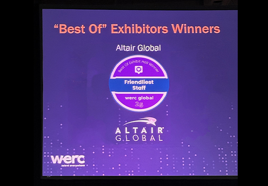 Altair Global Showcases Experience and Innovation at WERC Global 25 9 Friendly Staff Award 1